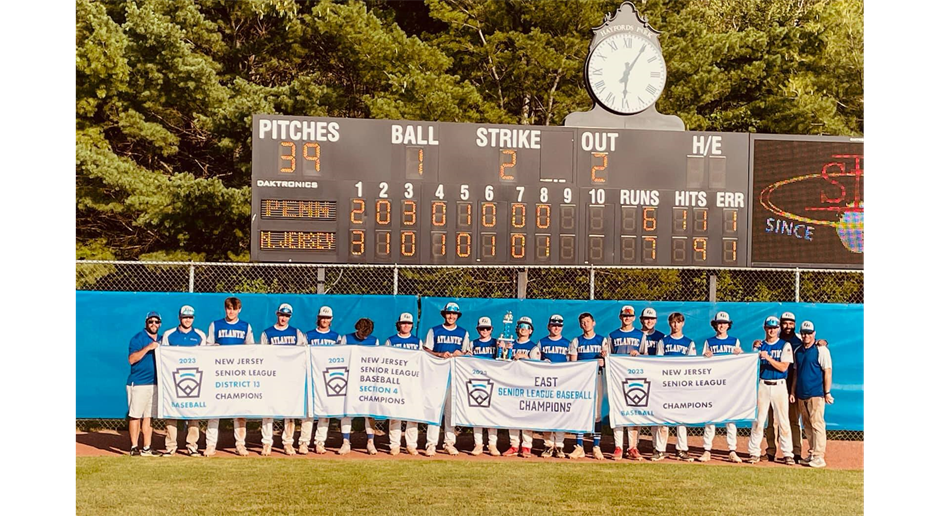 2023 SENIOR LEAGUE BASEBALL EAST REGION CHAMPIONS! 